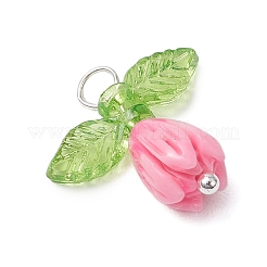 Подвески из непрозрачной смолы в виде цветка розы&nbsp;PALLOY-JF03592