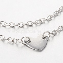 En acier inoxydable de coeur cheville multi-brins&nbsp;AJEW-AN00088
