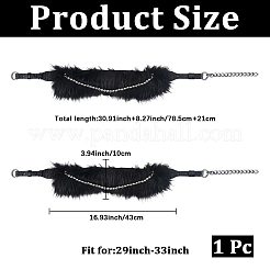 Ceintures à chaîne en similicuir noir et fausse fourrure pour femmes&nbsp;AJEW-WH20006-388B-03