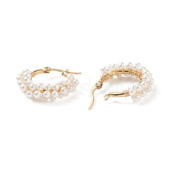 Orecchini a cerchio con perle di conchiglia&nbsp;EJEW-TA00173