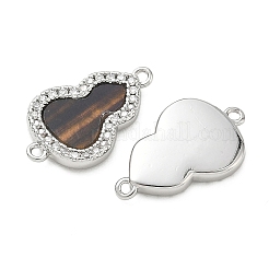 Breloques de connecteur en laiton micro pavé de zircone cubique transparente&nbsp;KK-C172-02P