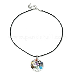 Colliers à pendentif arbre de vie en alliage&nbsp;NJEW-JN04559-01
