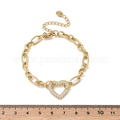 Pulseras de eslabones de rhinestone de acero inoxidable 304&nbsp;BJEW-P396-01D-G