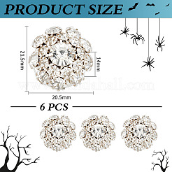 6 шт. запонки из сплава со стразами&nbsp;BUTT-MA0001-11