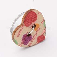 Coeur boutons en bois anneaux&nbsp;RJEW-JR00092