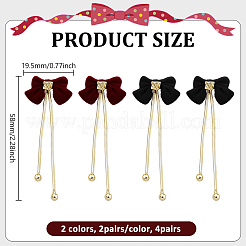 4 пара сережек-гвоздиков из сплава 2 цветов&nbsp;EJEW-GO0002-19