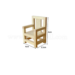 Chaise en bois de style chinois faite à la main pour maison de poupée&nbsp;PW-WG8CA65-01