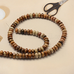 1 нить рондель из натуральной яшмы с рисунком&nbsp;G-PA0001-67