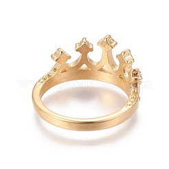 Anillos de dedo de acero inoxidable 304 con revestimiento iónico (IP)&nbsp;RJEW-E157-04G