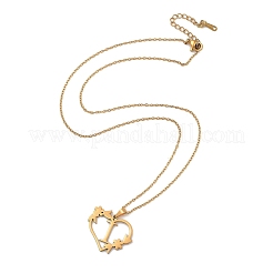 Collane con ciondolo in acciaio inossidabile 201 con placcatura sotto vuoto pvd&nbsp;NJEW-R267-02J-G