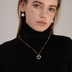 Collana con ciondolo a forma di cuore cavo con strass in 2 colori&nbsp;NJEW-AN0001-70