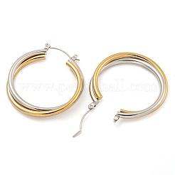 Многослойные серьги-кольца из нержавеющей стали 202&nbsp;EJEW-H003-35GP