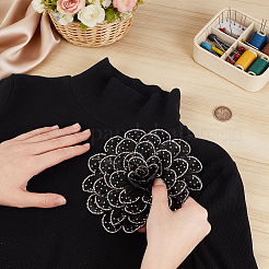 Broches de flores de poliéster&nbsp;JEWB-WH0020-130A
