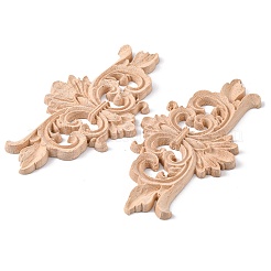 Applique onlay sculpté en bois de caoutchouc&nbsp;AJEW-L080-07B