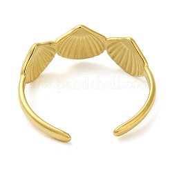 Bagues de manchette ouvertes en acier inoxydable 304 en forme de coquille pour femmes&nbsp;LS-RJEW-Z043-02D