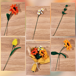 DIY-Sets zum Basteln von Sonnenblumen-Drehstäben&nbsp;AJEW-SC0032-03