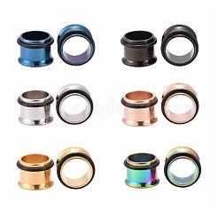 12 шт. 6 цвета 316 хирургическая нержавеющая сталь винт ушные калибры заглушки для туннелей плоти&nbsp;STAS-YW0001-16B