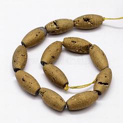 Гальванизированные природные друзы геоде и окрашенные нитки агата&nbsp;G-N0169-002A