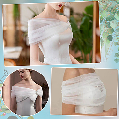 Нейлоновая свадебная шаль из сетки&nbsp;AJEW-WH0816-380A