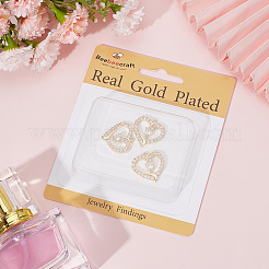 6 шт. Покрытие стойки латунь микропаве прозрачные подвески из кубического циркония&nbsp;KK-BBC0016-04