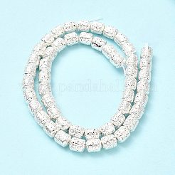 Fili di perle di roccia lavica naturale elettrodeposta&nbsp;G-G984-15S