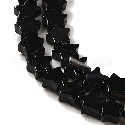 Fili di perline di agata nera naturale tinte e riscaldate&nbsp;G-G085-B42-01
