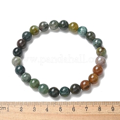 Pulseras de estiramiento de cuentas naturales de ágata india&nbsp;X-BJEW-K212-B-010
