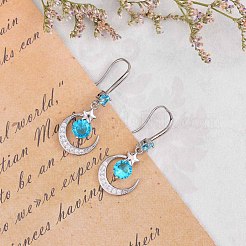 Серьги-подвески с полумесяцем и звездой&nbsp;JE911A