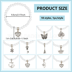 10 шт. 10 стиля акриловых круглых бусин&nbsp;BJEW-BC00002