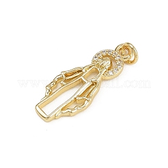 Pendentifs avec zircon cubiques à micro-pavés en laiton&nbsp;KK-D409-43G-B