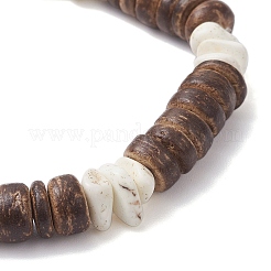 Браслеты из натуральных бусин кокоса и магнезитовой крошки для мужчин и женщин&nbsp;BJEW-JB12457-02