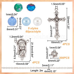 DIY Rosenkranz Perlen Stil Halsketten Armband Herstellung Kit&nbsp;DIY-AR0003-71