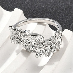 Манжеты из латуни с микро паве кубический цирконий для женщин&nbsp;RJEW-D322-05P