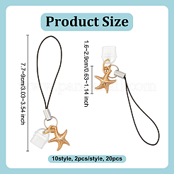 20 шт. 10-х стильных ремешка для мобильного телефона из сплава&nbsp;HJEW-OC00110