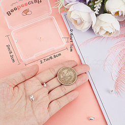 10 шт. 2 бусины из стерлингового серебра 925-го размера&nbsp;STER-BBC0001-99