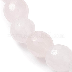 Braccialetti elasticizzati con perline di quarzo rosa naturale rotonde sfaccettate da 6 mm&nbsp;BJEW-JB10457