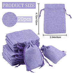 Polyester Imitation Sackleinen Verpackungsbeutel Kordelzugbeutel&nbsp;ABAG-BBC0001-02A-03