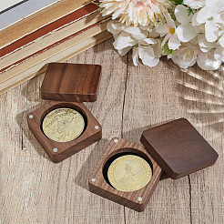 Boîte de rangement pour pièces de monnaie en noyer&nbsp;AJEW-WH0609-706A