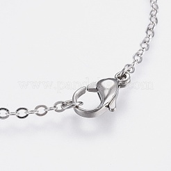 Bracelets de cheville avec chaînes de câble en laiton plaqué platine véritable&nbsp;AJEW-AN00231