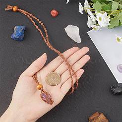 Fabrication de collier de pochette en macramé avec cordon ciré tressé réglable&nbsp;MAK-WH0008-02A