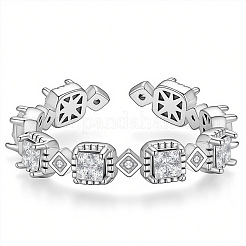 Messing Micro Pave Zirkonia Manschette offene Ringe&nbsp;WG41935-01