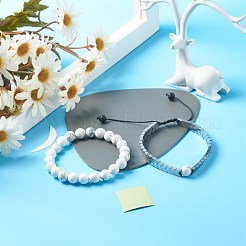 Set di bracciali elasticizzati in howlite naturale per ragazze donne&nbsp;BJEW-JB06805-03