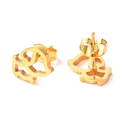 Boucles d'oreilles à tige en acier inoxydable 304 avec placage ionique (IP)&nbsp;EJEW-C001-10G