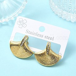 Pendientes de acero inoxidable 304 con micropavé de circonita cúbica transparente para mujer&nbsp;EJEW-B112-02G-02