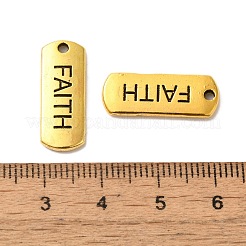 Tibétain rectangle en alliage de style avec Word pendentifs religieux&nbsp;TIBEP-Q043-058AG-RS