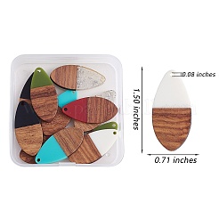 14 pièces 7 styles résine opaque et pendentifs en résine feuille transparente&nbsp;RESI-SZ0001-85