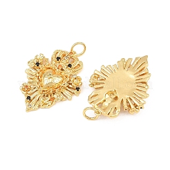 Pendenti in ottone micro pavé di zirconi cubici arancioni&nbsp;CU-CBA7E9C-09A-G