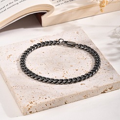 Bracelets en chaîne gourmette en acier inoxydable&nbsp;PW-WGD54F4-01