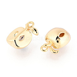 Латунные микропаве прозрачные подвески с фианитом&nbsp;KK-T078-10G