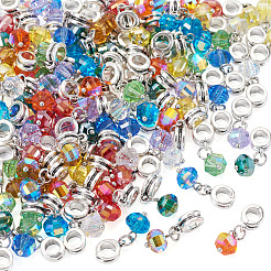 100 Stück 10 Farben galvanisieren transparentes Glas facettierte Kürbis europäischen Baumeln Charms&nbsp;PALLOY-TAC0232